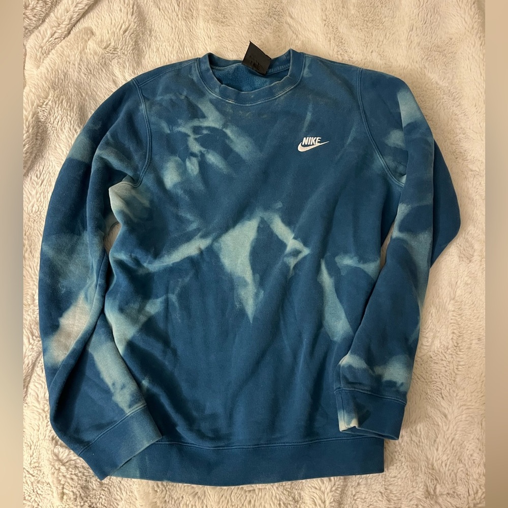 Nike Blue Tie-Dye Crewneck Sweatshirt